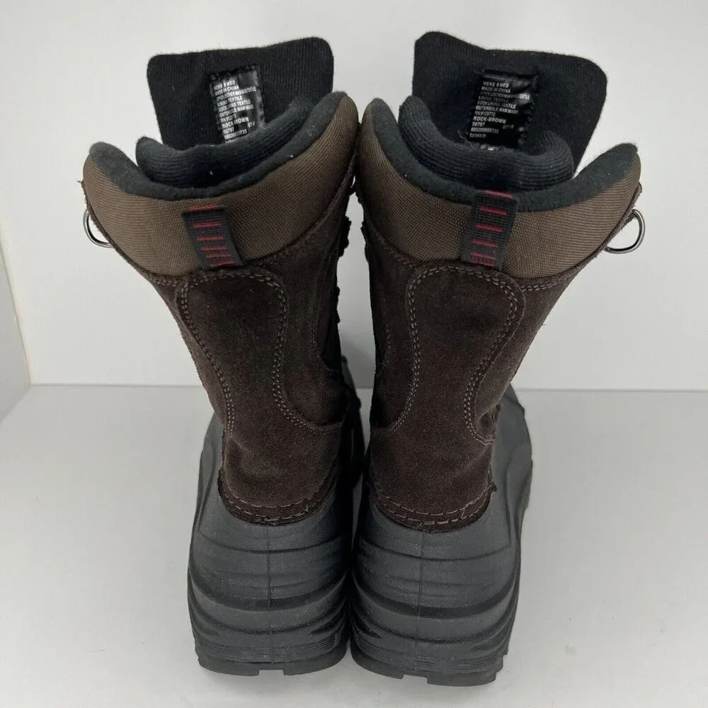 Totes Brown/Black Lined Mens Size 8 Weatherproof Waterproof Winter Duck Boots